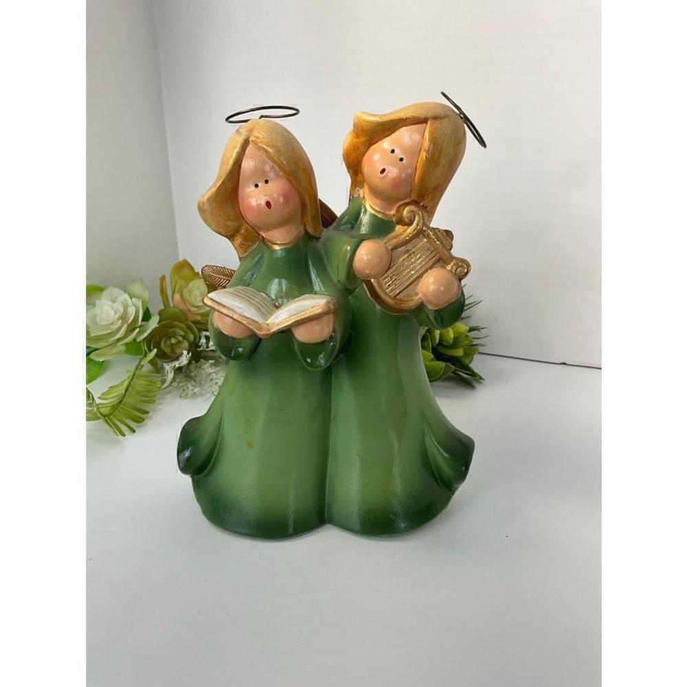 Vintage Ceramic Gold Angels with Gold Wings and Halos